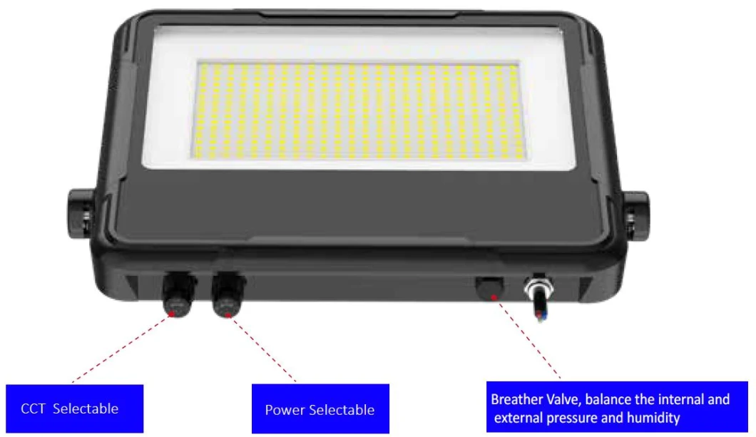 スポーツ裁判所IP66のための240W 300W力のDimmable Floodlampの投光照明LEDの洪水ライトはCCT調節可能なSelectabを防水する 7