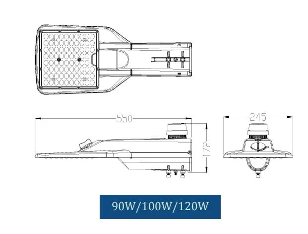 200W/210W/240W LED道路路灯 自浄機能付き 庭園駐車場 広場 壁高速道路横断道路 4