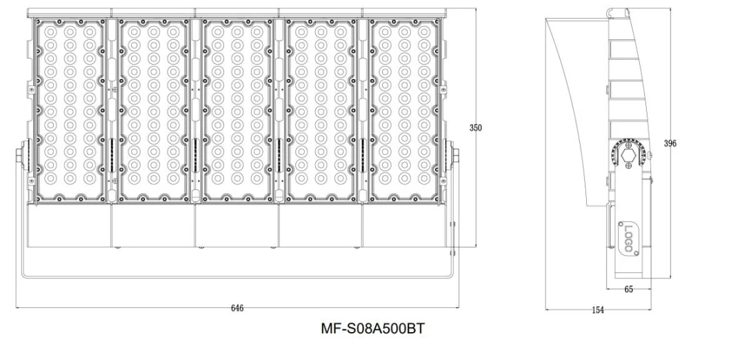 狭角LEDスタジアムライト IP67 屋外防水 200W 300W 400W 500W 10