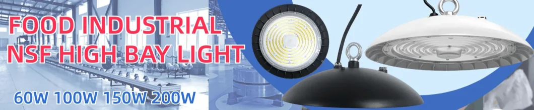 NSF 認定 UFO LED ハイベイライト IP66 清掃が簡単 60W 100W 150W 200W 0