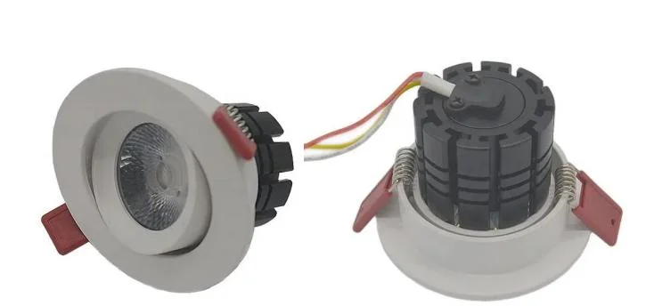収納されたCOB LED 室内天井ダウンライト 調節可能な白色点滅 無料 5年保証 アルミフレーム 0