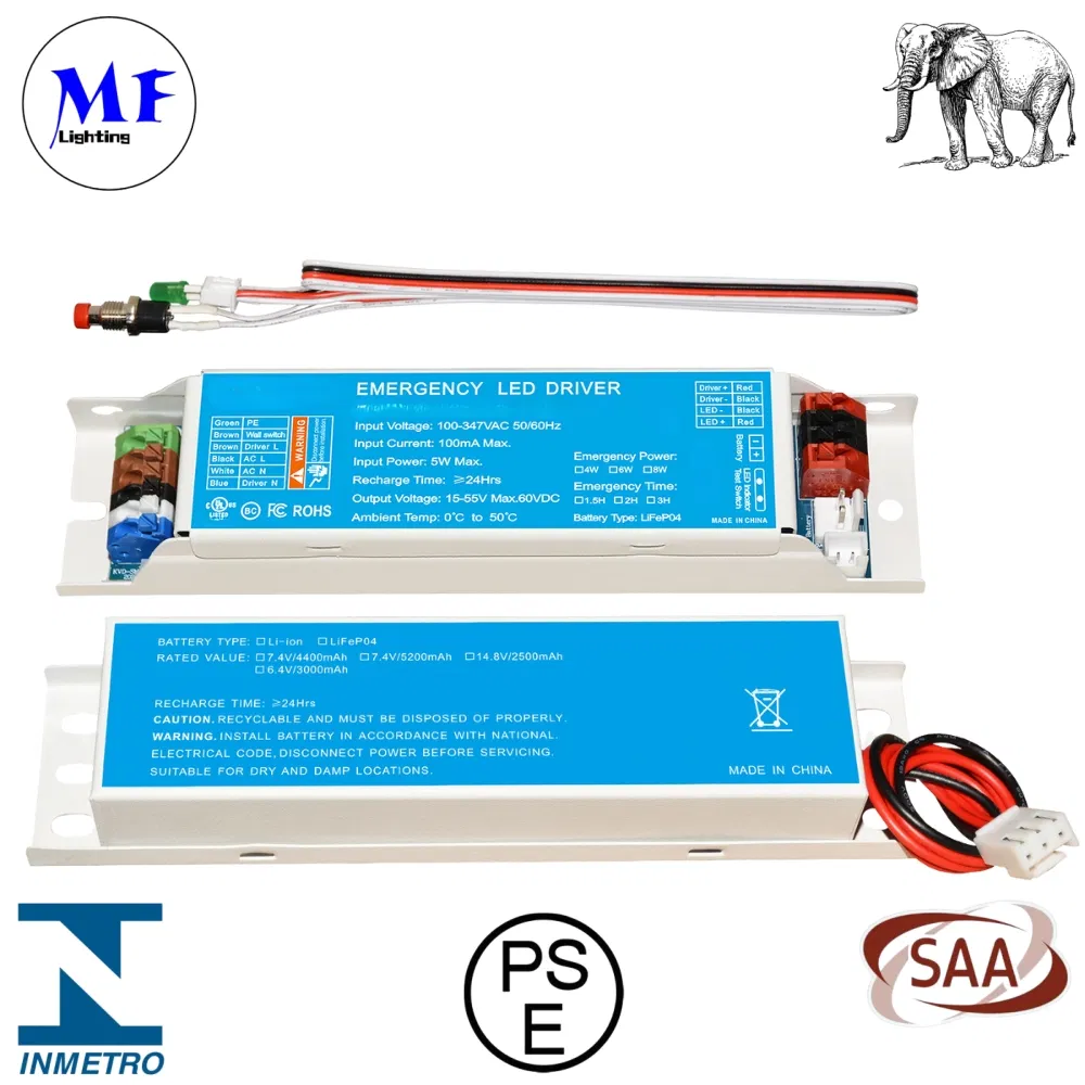 4W 6W 8W Li-FEP04 バッテリー LED 非常用ドライバー パニック非常用電源パック バックアップバラスト 非常灯キット パニックライトバラスト 1