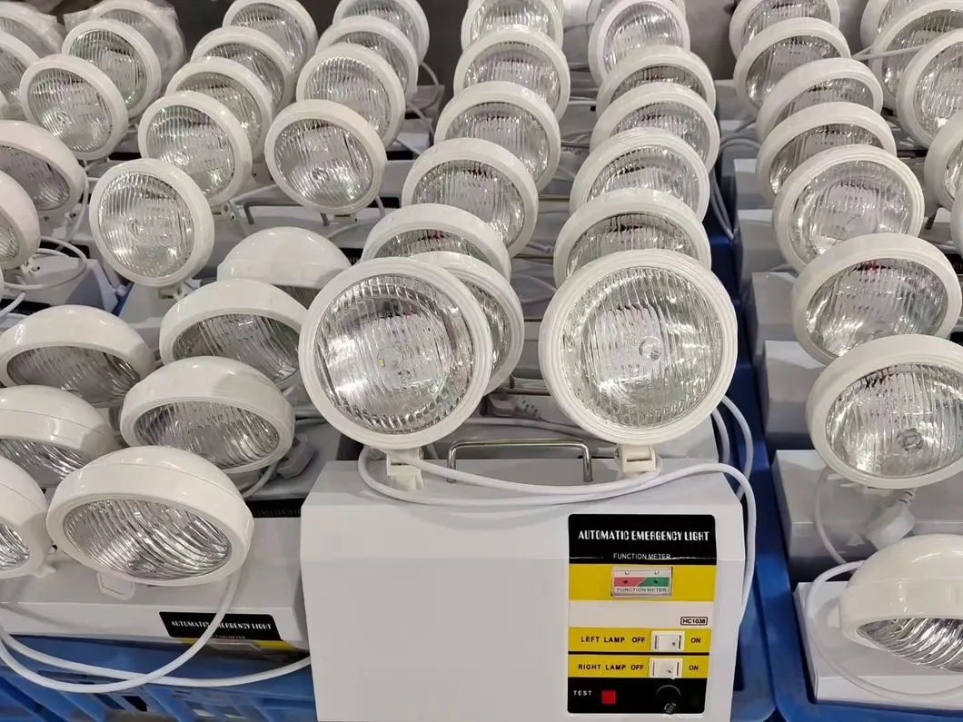 LED ダブルヘッド リチャージ可能な緊急ライト 学校 ホテル地下室 公共場所 11