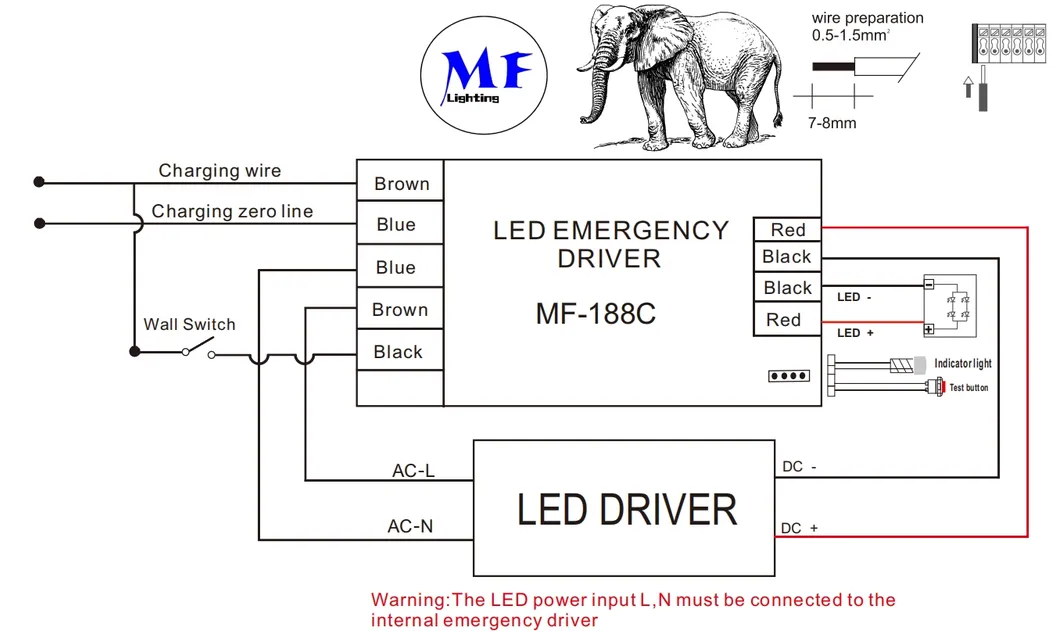 長持ちするLED緊急照明キット ドライバー 電源 バッテリー 三極灯のための弾筋 3