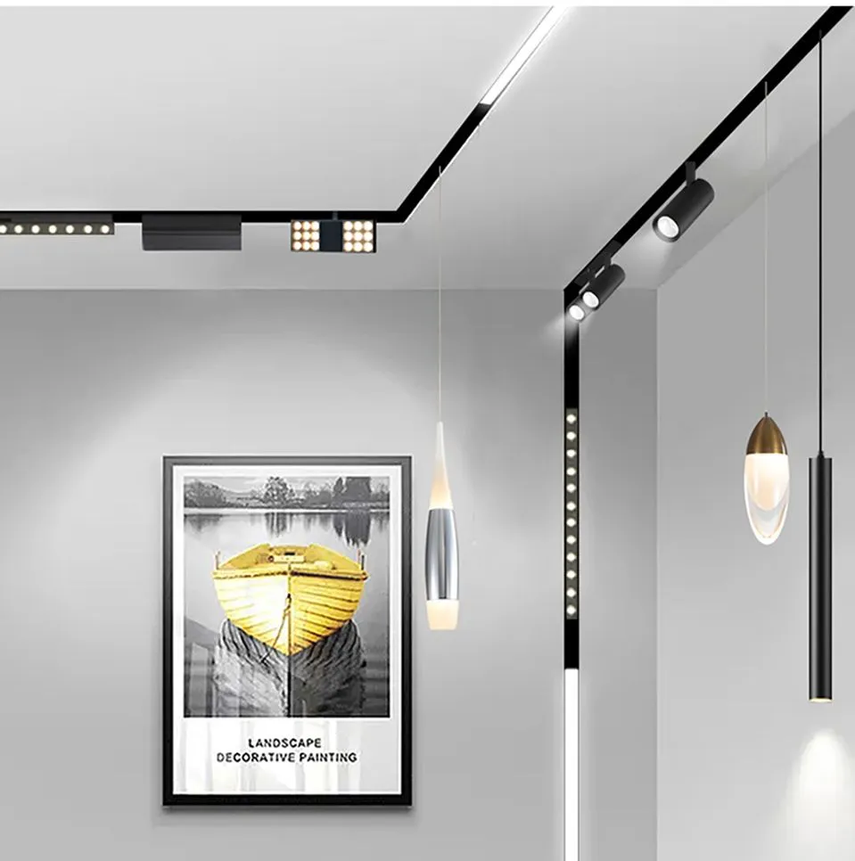 マグネット式リニアライト DALI Zigbee 防水 IP20 LED SMD スリム シーリング L字型 美術館 カフェ 商業小売 衣料品店 5