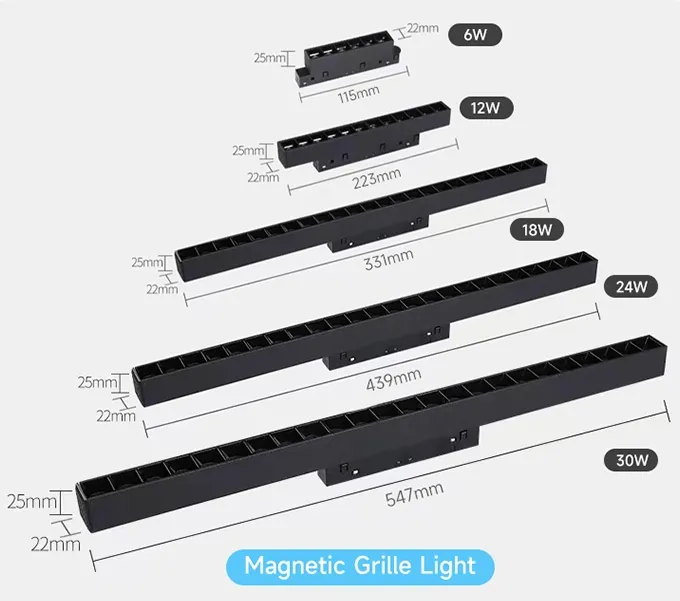 LEDトラック 線形ライト Ra 90+ プラスチック小売工業 黒白 スーパーマーケット 磁気形状のワークショップ ショップ 2