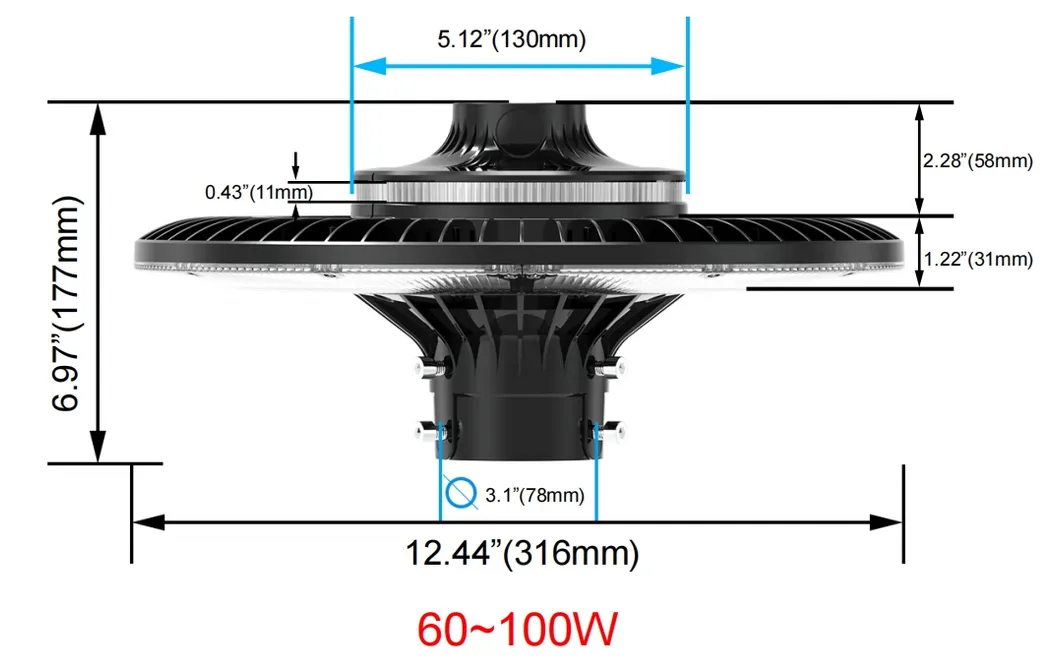 LEDガーデンライト 調節可能 150W IP65 防水内蔵 130lm/W 丸型 ブラック 庭 公園 庭 ポストトップ 5