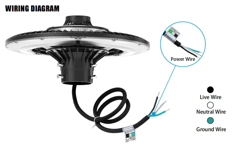LEDガーデンライト 調節可能 150W IP65 防水内蔵 130lm/W 丸型 ブラック 庭 公園 庭 ポストトップ 7
