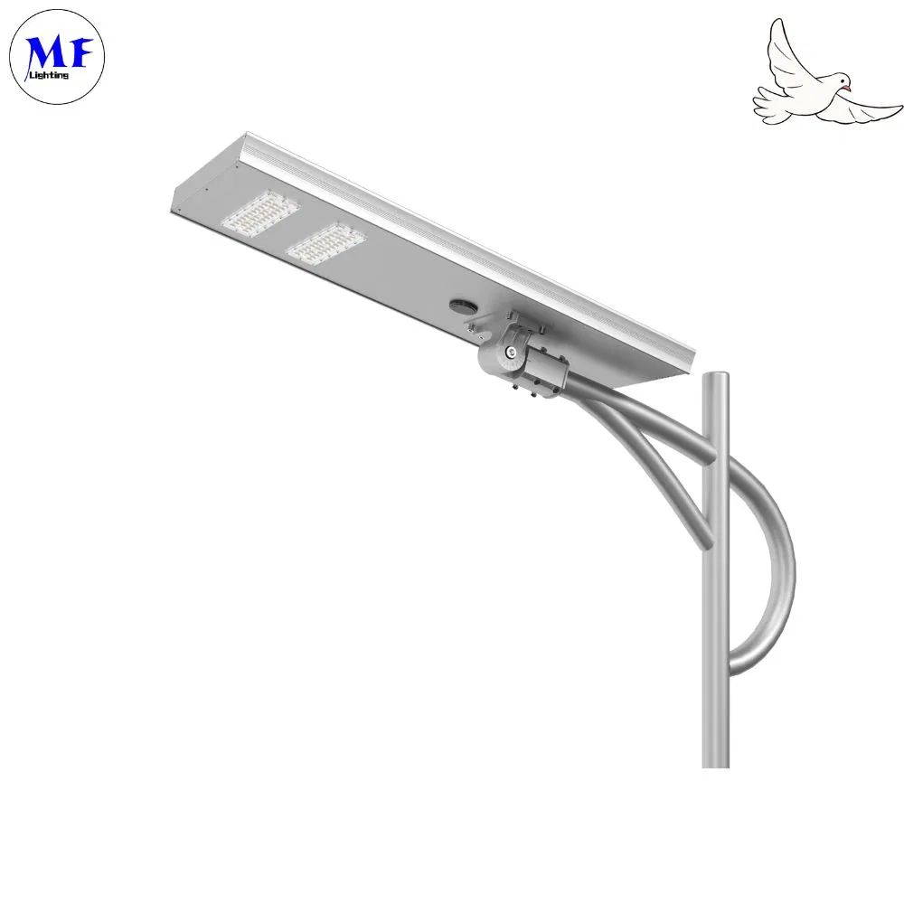 LEDソーラー街路庭園灯モーションセンサー白銀色120W 100W 80Wアルミ IP66 歩道別荘中庭 0