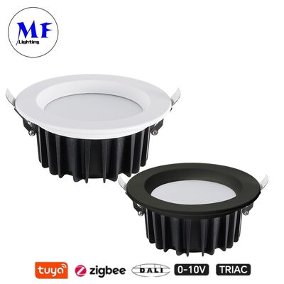 調光可能 7W 100lm/W LED スポットダウンライト CCT調整可能 CRI90 トライアック /0-10V/Dali-2/Tuya Zigbee ビーム角 60° 埋め込み型 反グレア SMD 業務用・住宅用