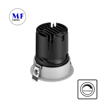 反射防止COB埋め込み型LEDスポットダウンライト光学レンズ、15-55°ビーム角、0-30°調整可能照明、110Vac 5CCT DIP & 200-240VAC調光可能埋め込み型スポットライト