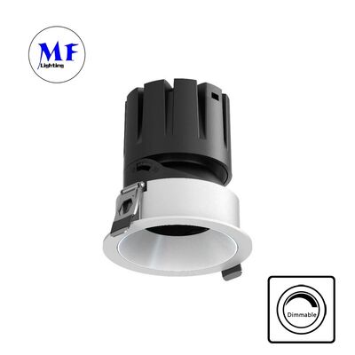 反射防止COB埋め込み型LEDスポットダウンライト光学レンズ、15-55°ビーム角、0-30°調整可能照明、110Vac 5CCT DIP & 200-240VAC調光可能埋め込み型スポットライト