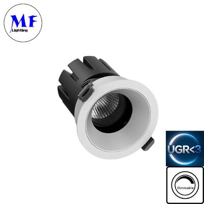 7W LED ダウンライト UGR<3 アンチグレア 調光可能 ETLドライバー DIP 5CCT調整可能 100LM/W 高ルーメン バスルーム 工業用 小売用 業務用スペース